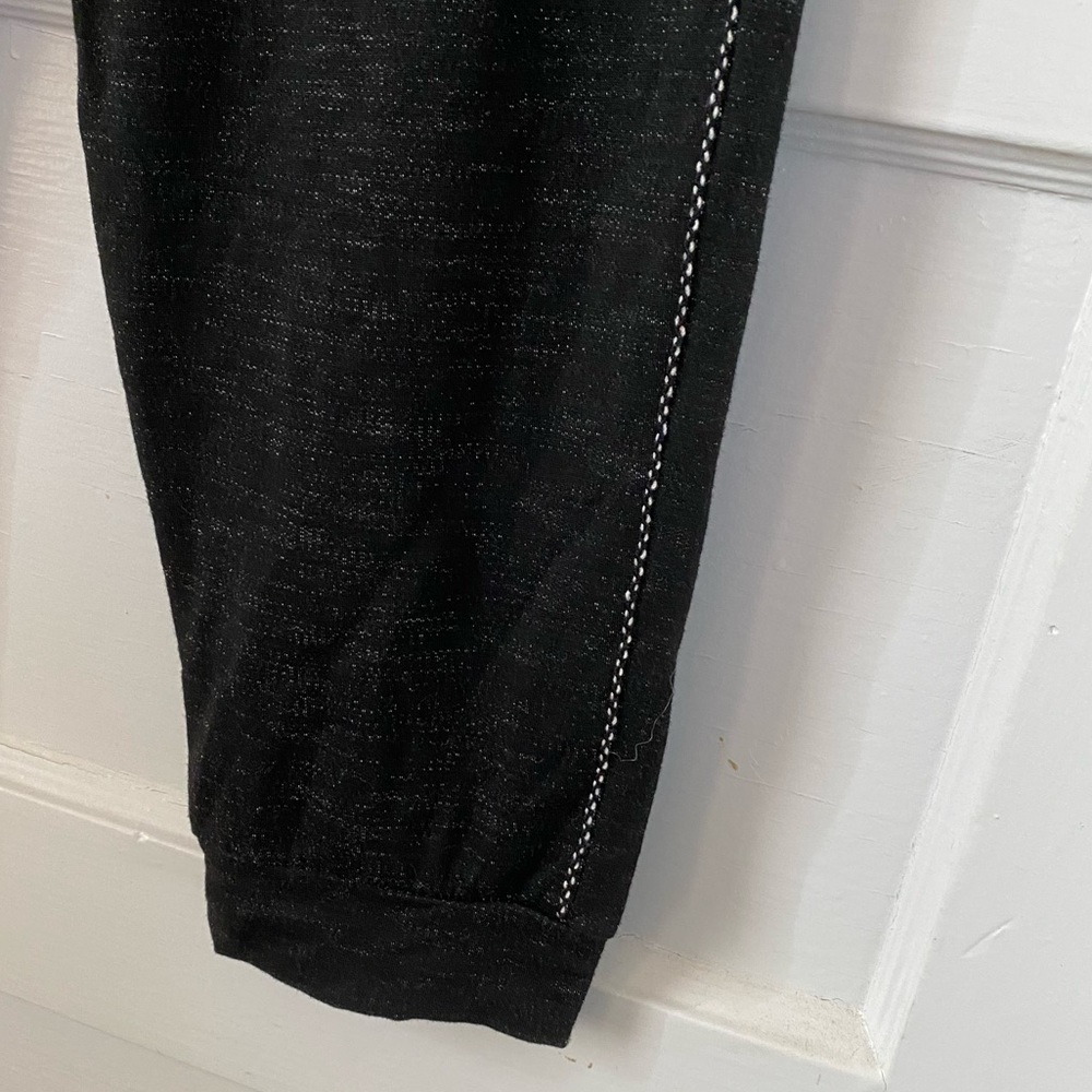 Max Studio Black Drawstring Joggers with Silver Accents Size Large - Picture 10 of 16